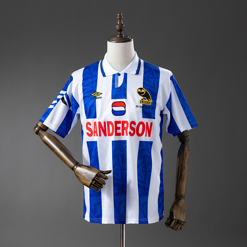 Camiseta retro de local del Sheffield Wednesday 92-93, tallas S-XXL